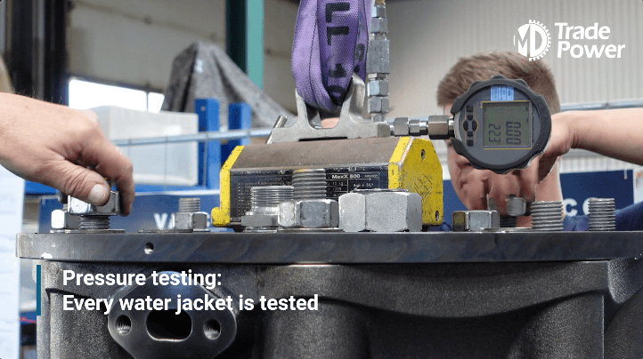 Water jacket suitable for Pielstick engines. Quality assurance. Inspection and Lloyd's certification. MD Trade Power. Spare parts suitable for diesel power generation engines. Pielstick PC2.2 engine spares. Pielstick PC2.5 engine spares. Pielstick PC2.6 engine spares