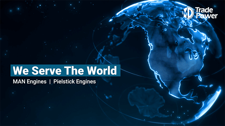 World wide business. Spareparts for power generation engines Pielstick, MAN 48/60 or MAN 51/60.